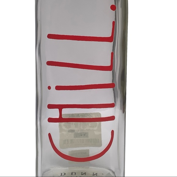 Rae Dunn CHILL Clear Glass Bottle Bail & Trigger Closure Red Letters NWT 2017 - Picture 3 of 12